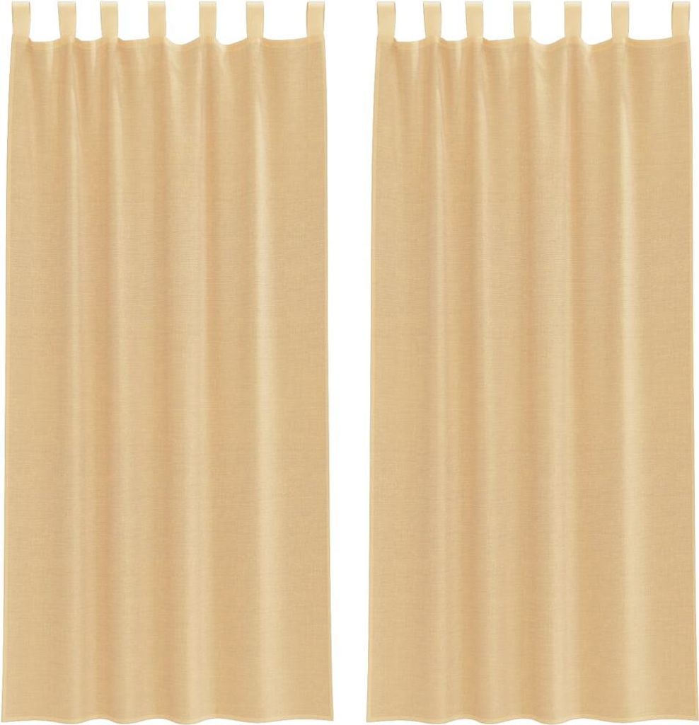 vidaXL Voile Vorhänge mit Stangentaschen 2 Stk. Sandfarbe