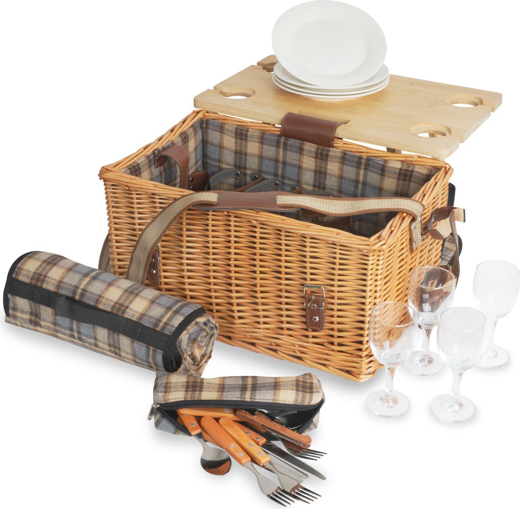 CampFeuer Picknickkorb 4 Personen mit Geschirr-Set und Produktbild 