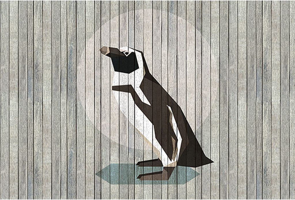 Tadessi Fototapete | Holzoptik | 4.00 m x 2.70 m | Blau | Schwarz | Wandbild | Digitaldruck
