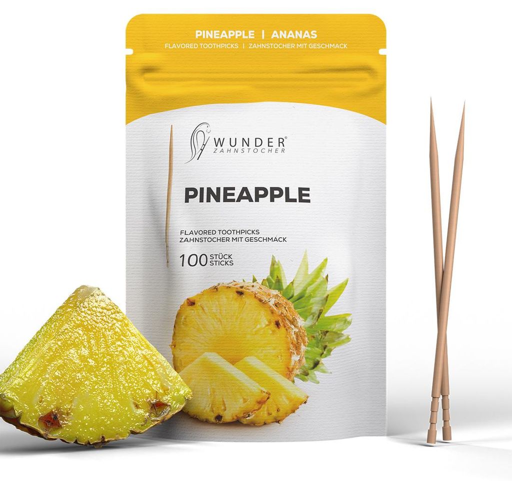 Wunder Zahnstocher mit Geschmack - Ananas - 100er Produktbild 