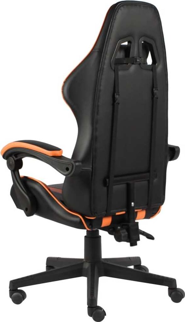 "Winterschlussverkauf "Gaming-Stuhl - CLORIS - Bürostuhl - Ergonomischer und langlebig - Schwarz und Orange Kunstleder - 62 x 69 x (115-130) cm - ...