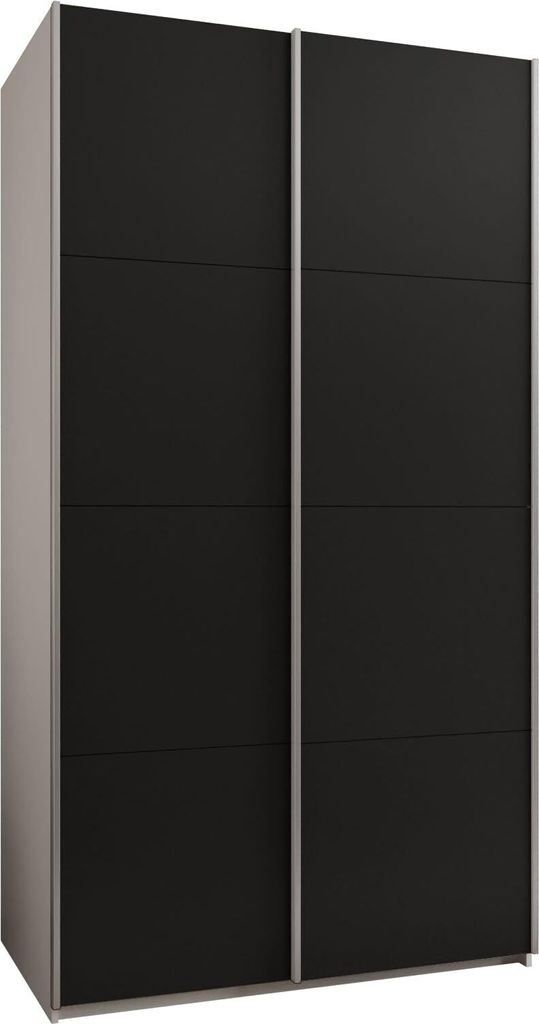 MEBLE KRYSPOL LUX 1 Kleiderschrank - 245,5x140x64cm - Weiß, Schwarz, Silber