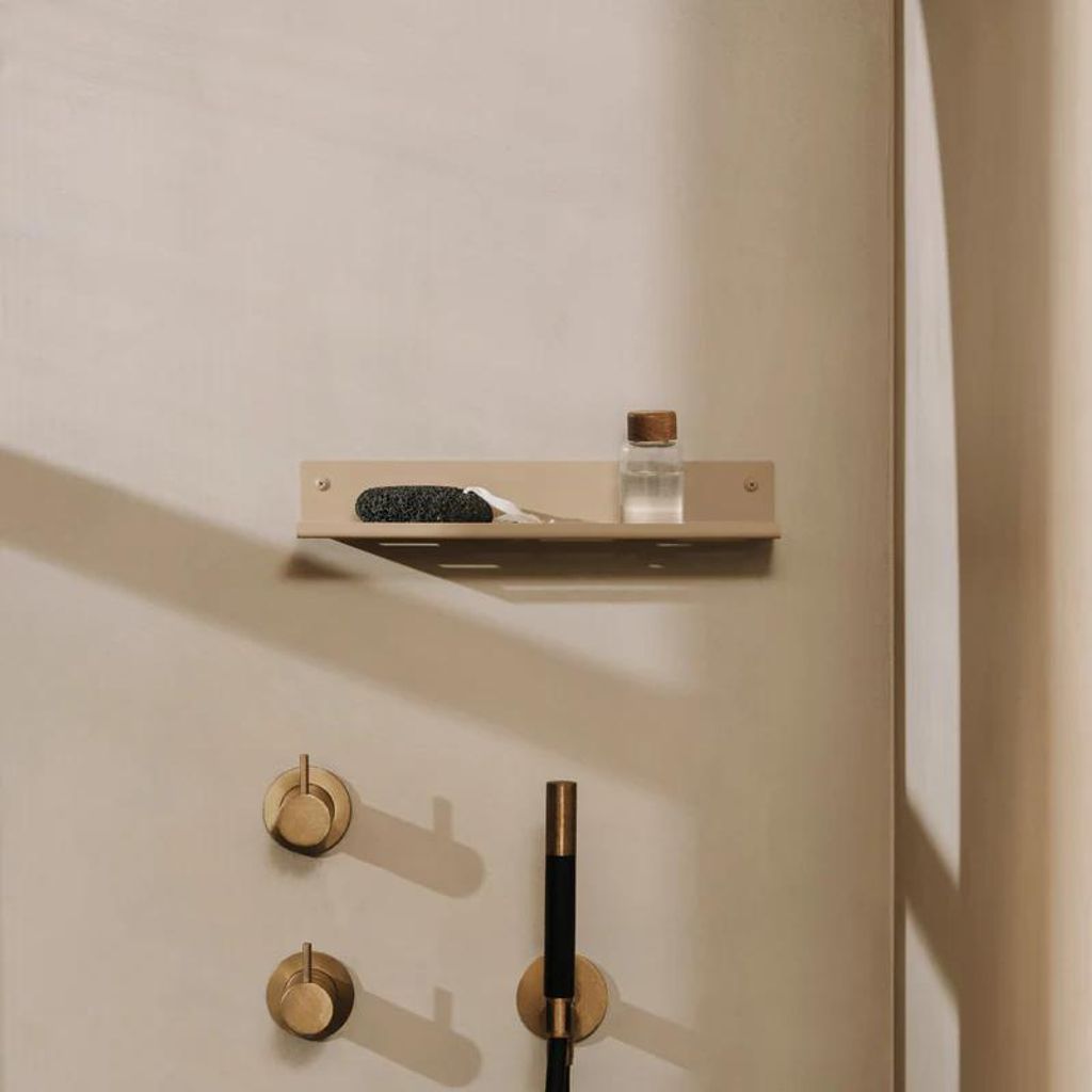 Duschablage modernes Design in schwarz/weiß/grauem Edelstahl mit Größenoptionen Fink, Farbe:Grau, Größe:Medium