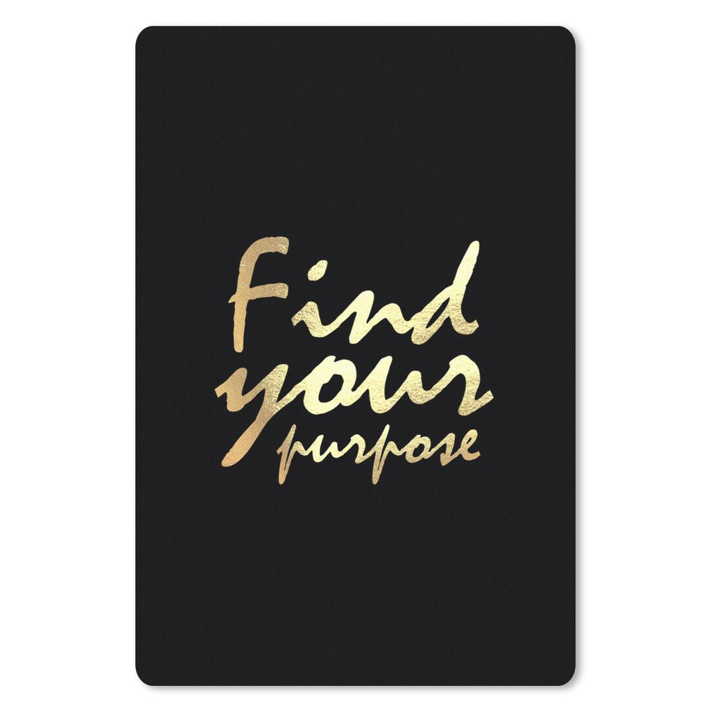 MuchoWow Mauspad Mousepad Zitat - Leben - Gold - Schwarz 40x60 cm - Mousepads - Maus Mat - Pad - Mausunterlage - Schreibtisch Accesoire