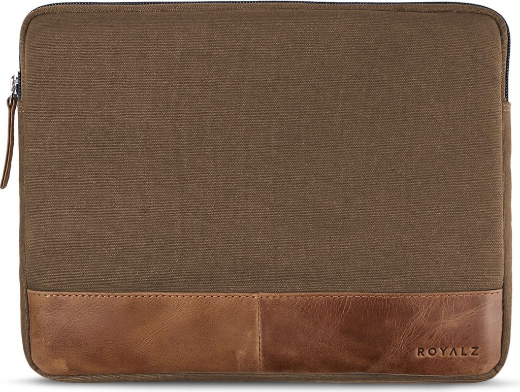 ROYALZ Canvas Tasche für TOSCIDO 4G LTE Tablet Schutz Hülle 10 Zoll Tablet Schutztasche Sleeve Case aus Canvas / Leder, Farbe:Braun