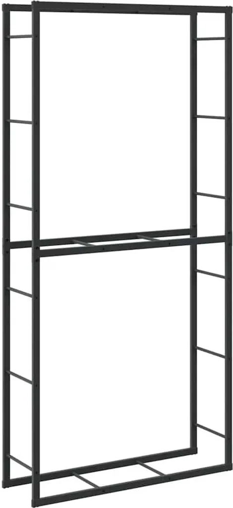 Scaffale Portalegna Acciaio vidaXL 100x30x209 cm | Nero Anti-Ruggine
