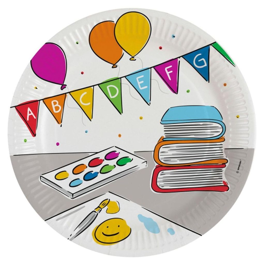 Assiette en carton "Rentrée des classes" | Ø23cm/8pcs Image du produit 