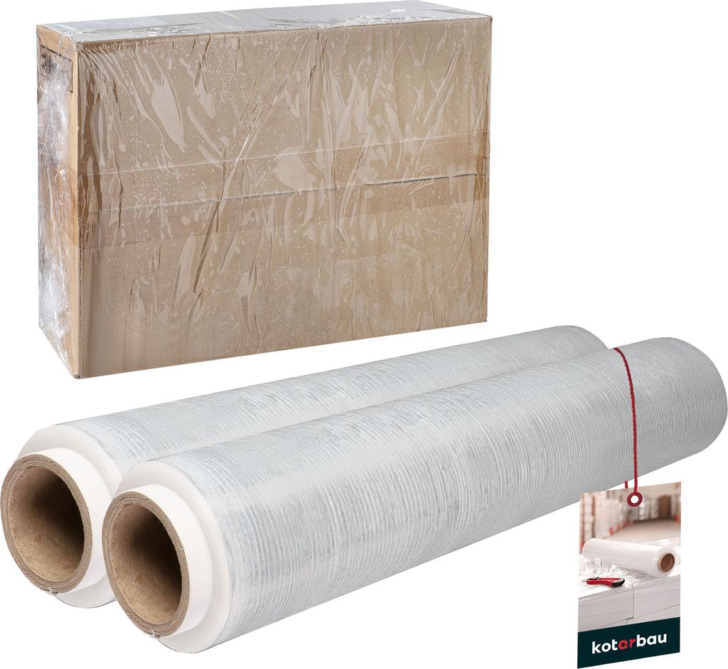 KOTARBAU® 2 Rollen Wickelfolie Stretchfolie 1,5 kg  | L 285 Produktbild 