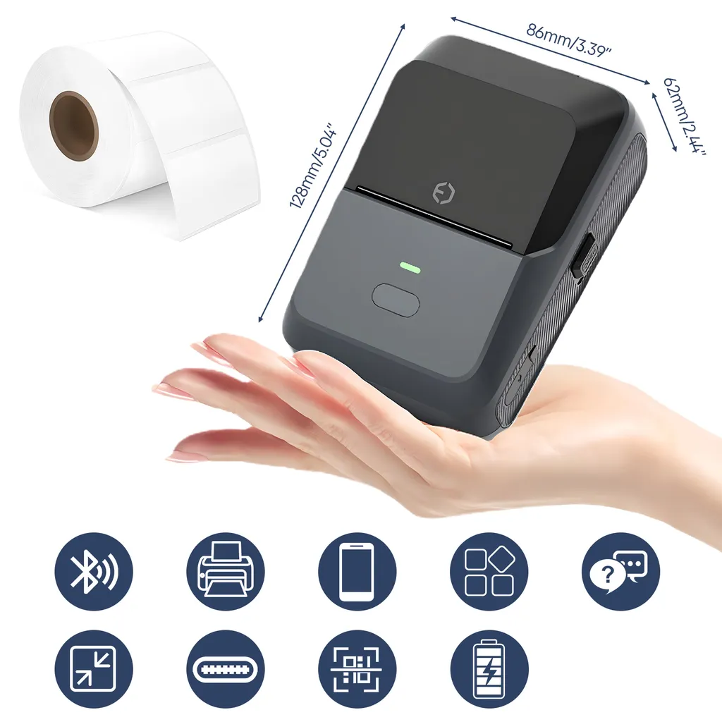 Mini Stampante Termica Bluetooth Type-C: Stampa Wireless Zero Inchiostro - 9