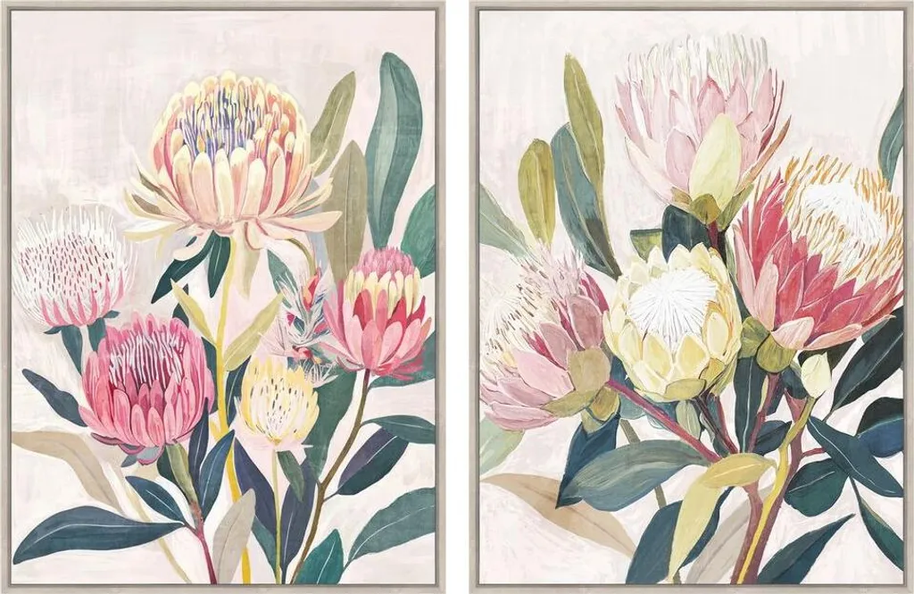 Décoration murale fleurs lot de 2 pour habiller un grand mur - 100 cm