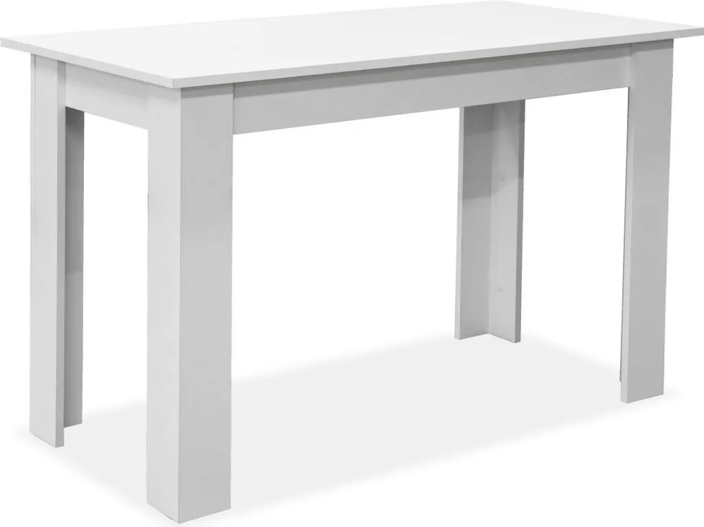 Ensemble repas gain de place avec table et bancs blancs en bois - 3