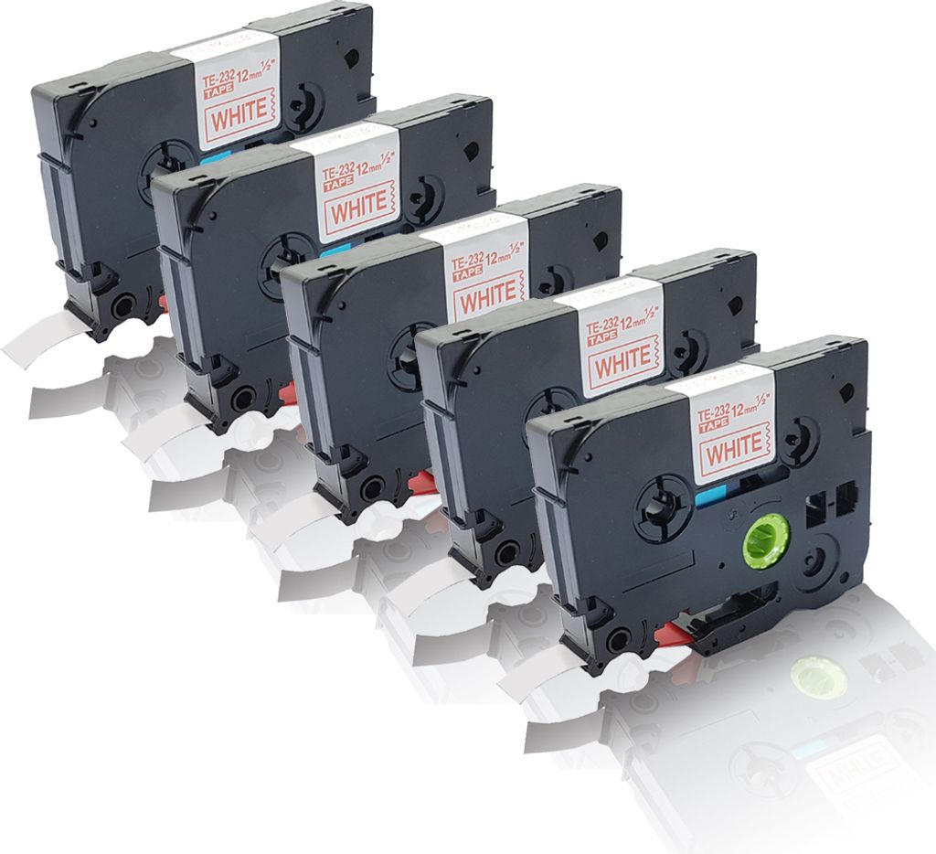 Print-Klex 5x Schriftband kompatibel kompatibel mit Brother P-Touch 1290DT P-Touch 1290 Series P-Touch 1290Series P-Touch 1290VP P-Touch 1750 P-Tou...