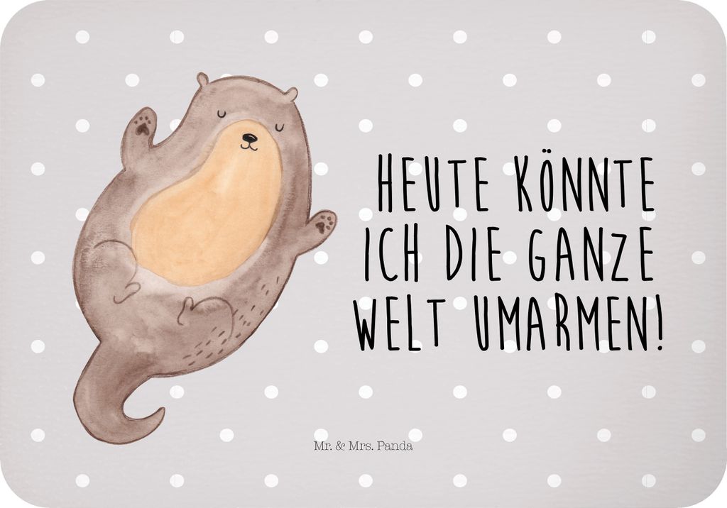 Mr. & Mrs. Panda magnet Otter Umarmen - Grau Pastell - Geschenk, Kühlschrankmagnet, Hallo, gut Gelaunt, glücklich, haftmagnet, whiteboardmagnet, ...