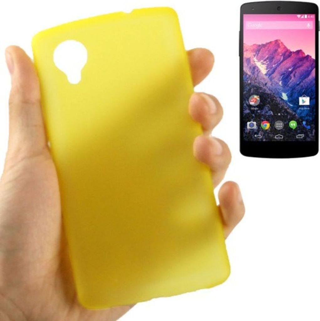 Schutzhülle Case Ultra Dünn 0,3mm für Handy Google Nexus 5 Gelb Transparent
