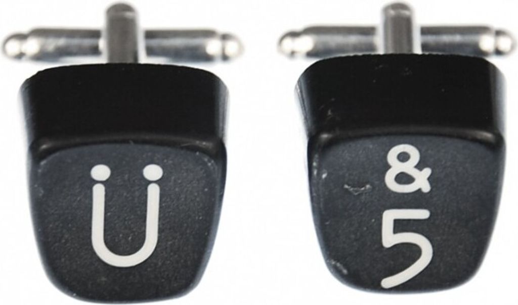 Umlaut Zahl Manschettenknöpfe Schreibmaschinentaste Miniblings Ü Fünf 5 eckig