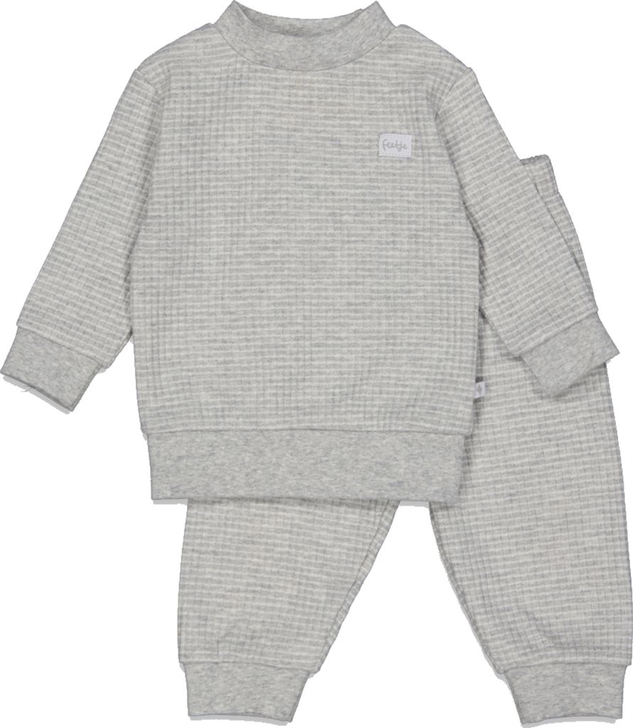 Feetje Waffel Pyjama, Grau meliert, Gr. 62 | Baby Markenkleidung