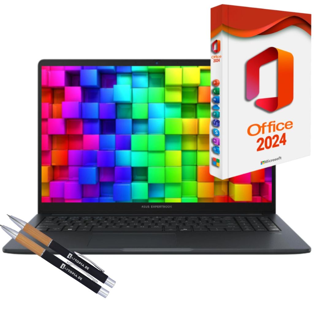ASUS Expertbook B1, Core i7, 32GB DDR5-RAM, 4000GB SSD, (15,6"), Windows 11 Pro+ MS Office 2024 Pro (Vollversion)