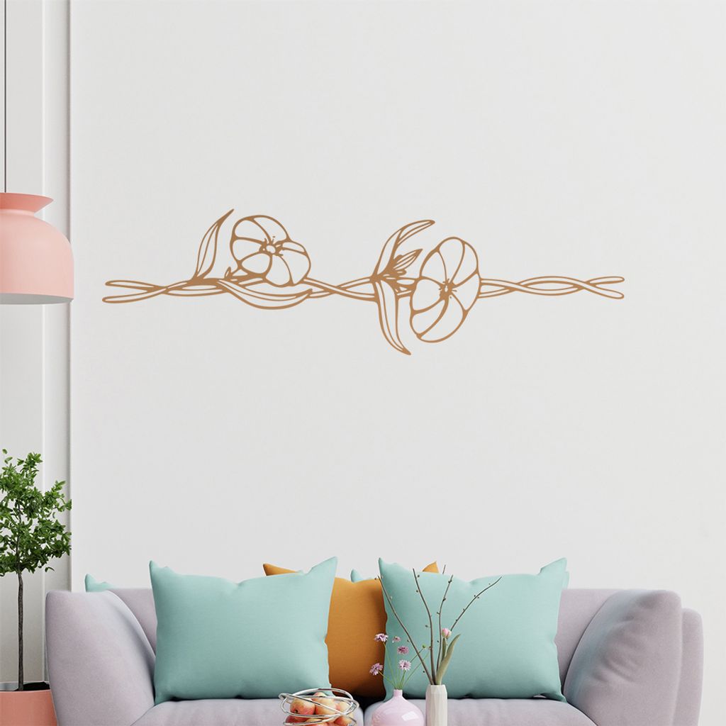 Blumen - Ranken Wandtattoo in 6 Größen - Wandaufkleber Wall Sticker - Dekoration, Küche, Wohnzimmer, Schlafzimmer, Badezimmer