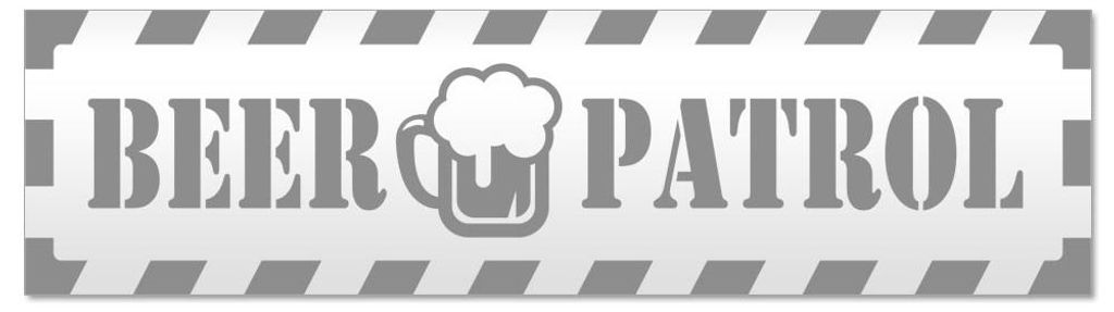 Kiwistar - Autoaufkleber - Grau - 30 x 8 cm - Beer Patrol gestreift - Hinweis Aufkleber Sticker für Auto, Kfz, Fahrrad, PKW, LKW