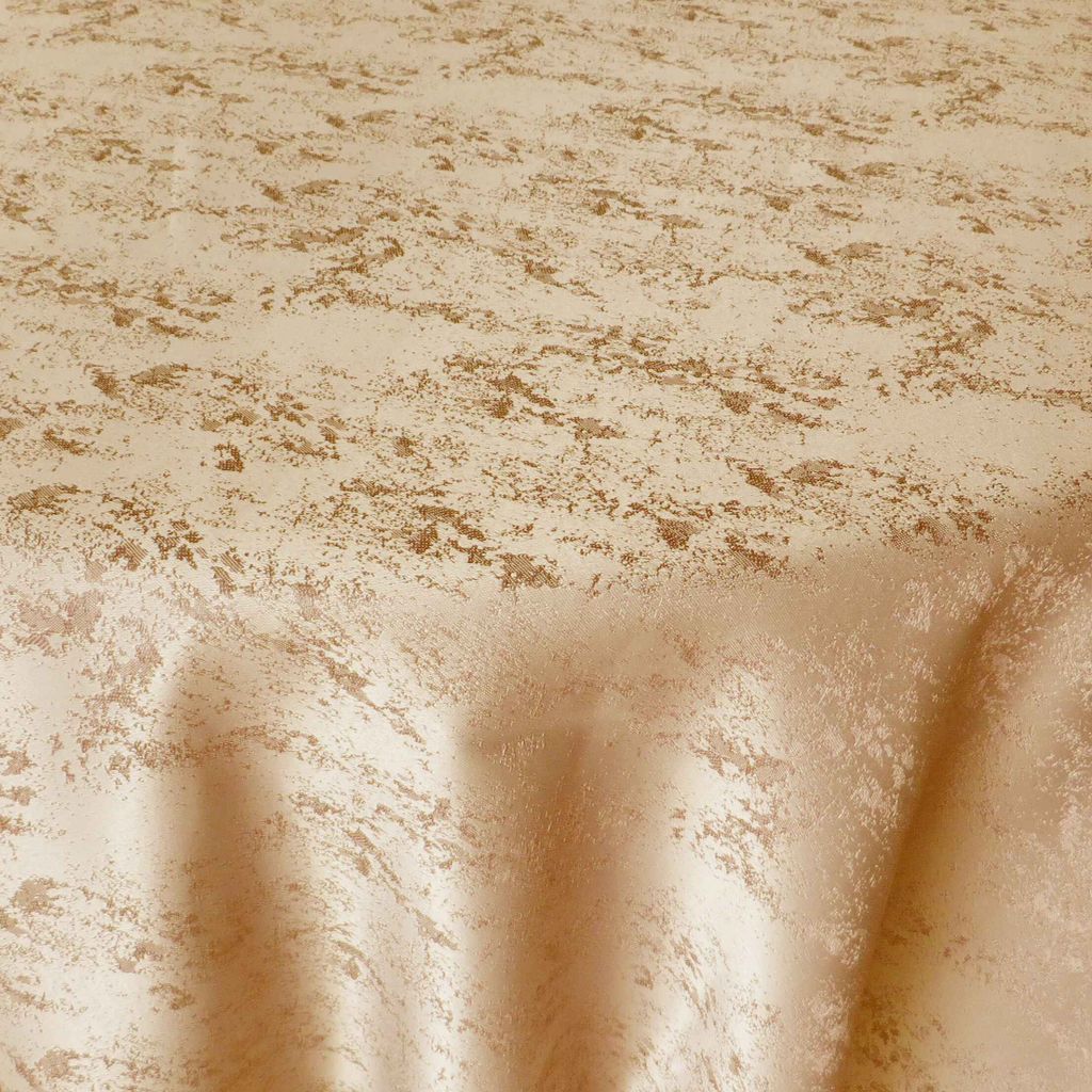 DecoHomeTextil Jacquard Tischdecke GRANIT Meliert mit Lotus Effekt Beige Sand Rund 160 cm