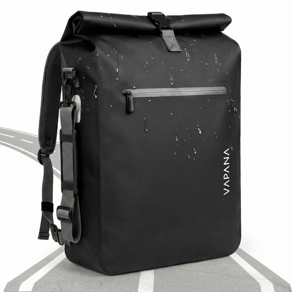 3in1 Fahrradtasche - 27 L - wasserdicht & reflektierend für Gepäckträger - Fahrrad Rucksack & Umhängetasche mit extra Außentasche, Gepäckträ...