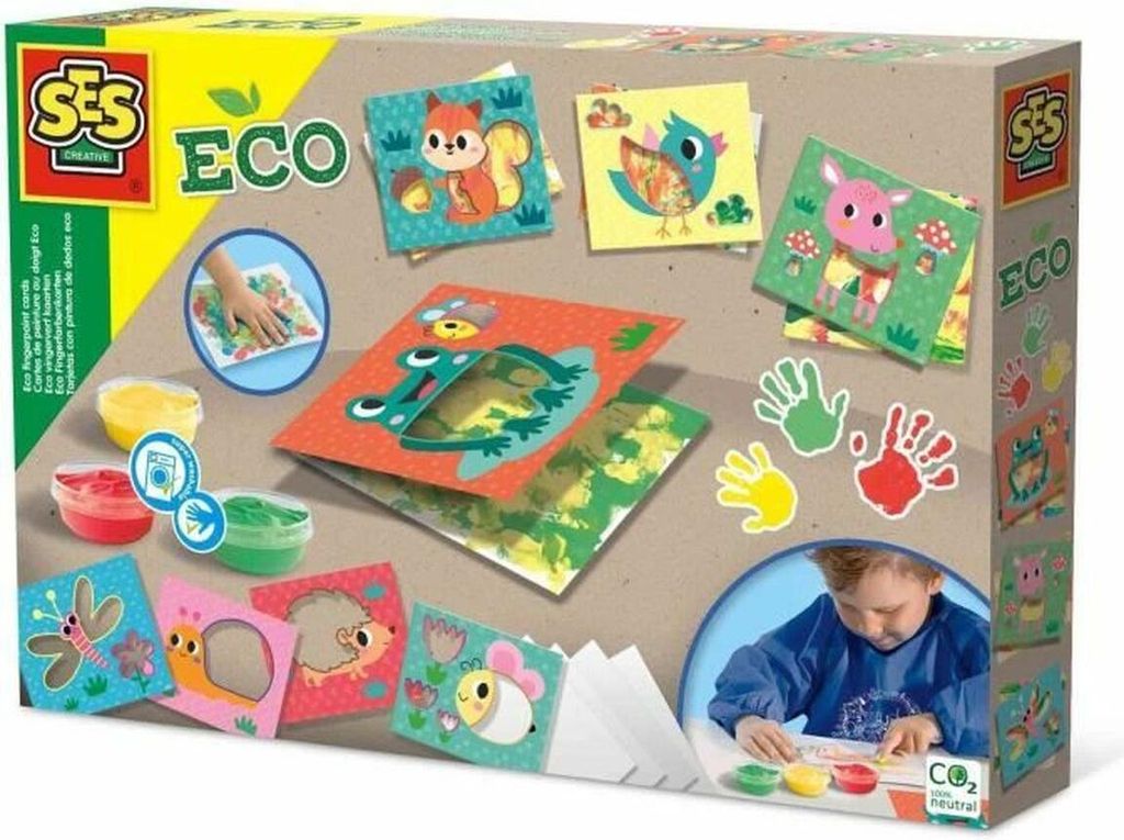 Zeichenset SES Creative Eco Finger Paint Cards