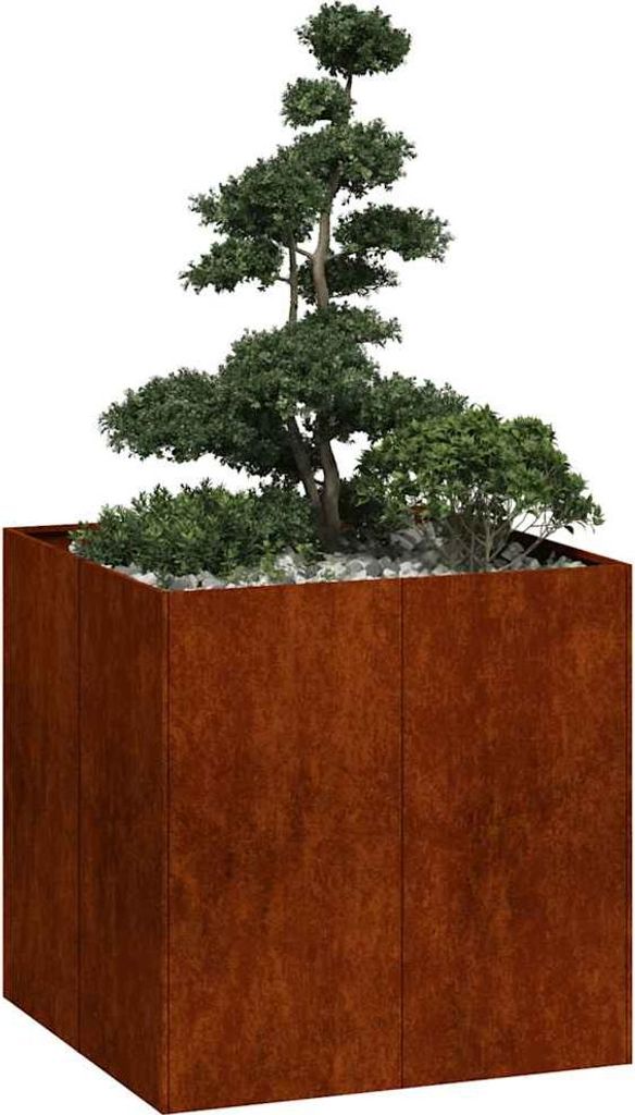 vidaXL Pflanzkübel Rostig 80x80x80 cm Wetterfester Stahl