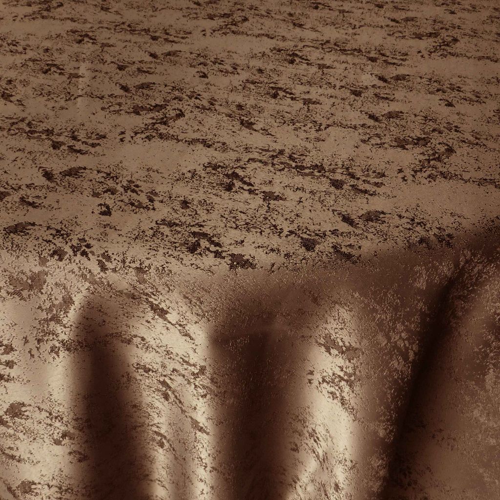 DecoHomeTextil Jacquard Tischdecke GRANIT Meliert mit Lotus Effekt Dunkelbraun Rund 140 cm