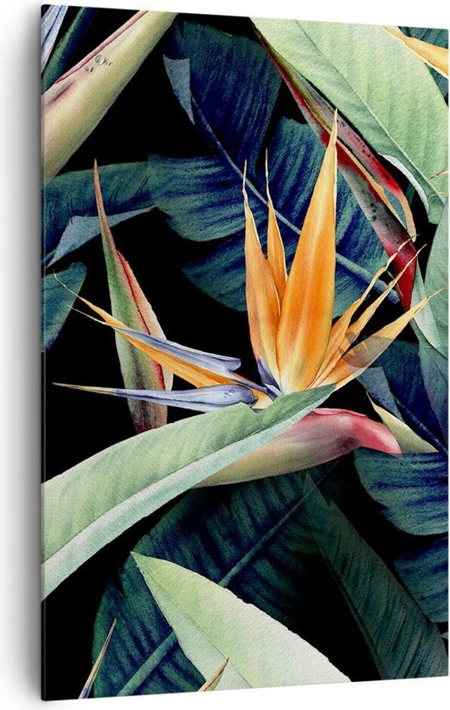 Bild auf Leinwand - Leinwandbild - Einteilig - Pflanze Tropisch Blume - 80x120cm - Wand Bild - Wanddeko - Wandbilder - Leinwanddruck - Wanddekorati...