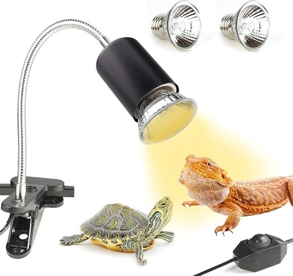 Schildkröten-Wärmelampe - Reptilien-Terrarienlampe 25W Reptilien-Heizlampe UV-Wärmelampe mit Clip E27 Wärmeheizung Aquarientiere - für Schildk...