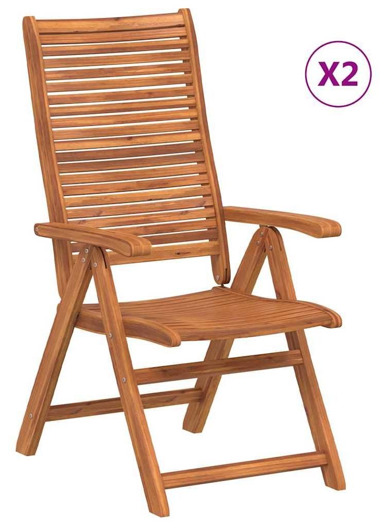 vidaXL Záhradné stoličky 2 ks Sklápacie Nastaviteľné Obrázok produktu 