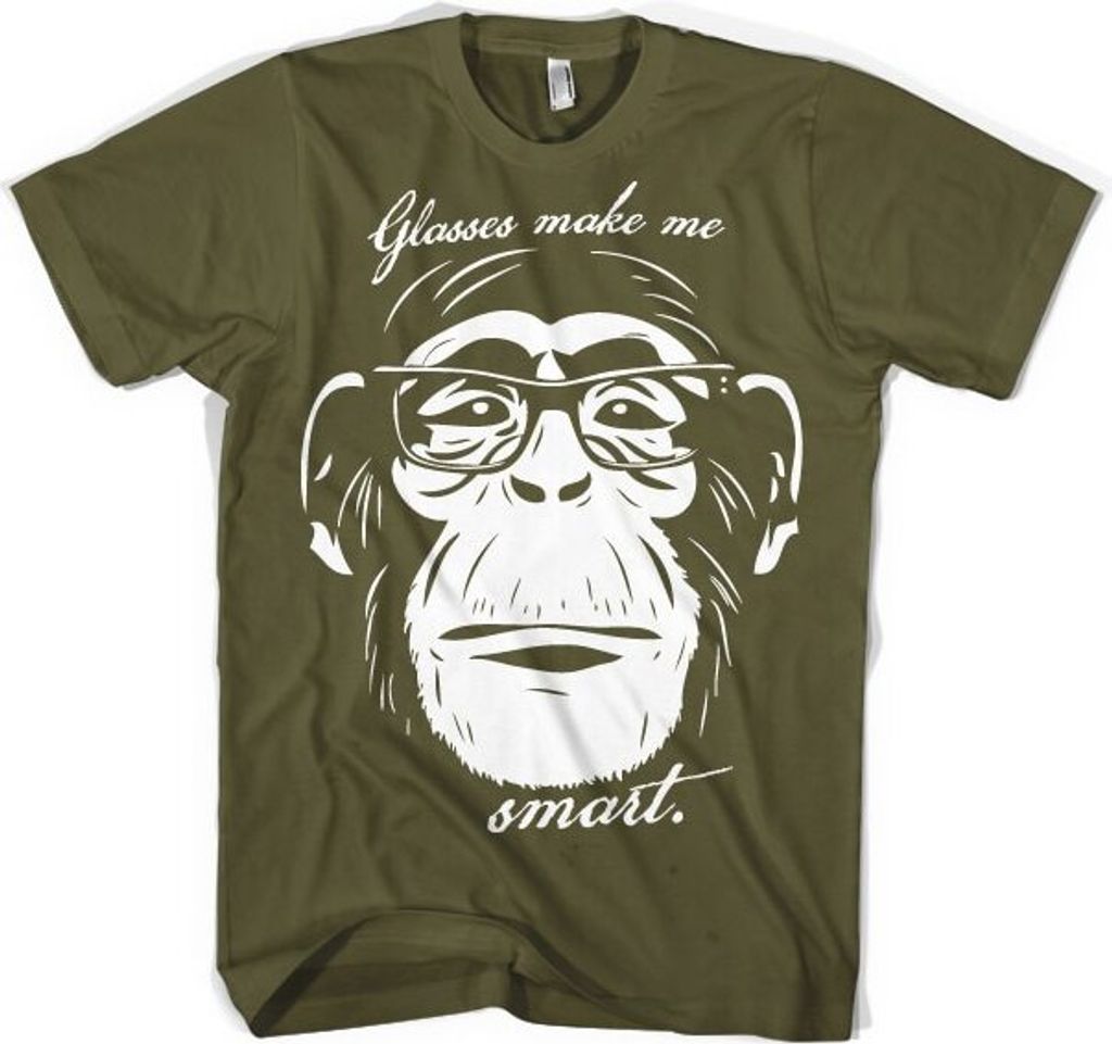 Glasses Makes Me Smart T-Shirt - Medium - Olive