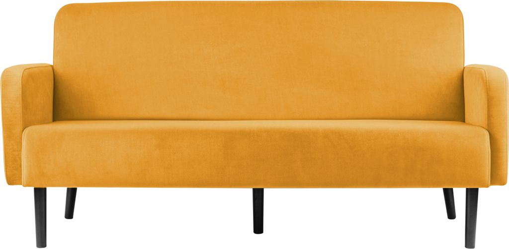 PAPERFLOW 3-Sitzer Sofa LISBOA safran schwarz Stoff
