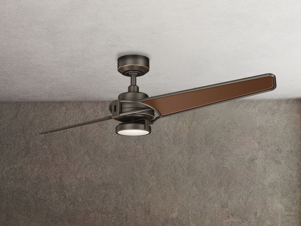 Elstead Xety leiser Deckenventilator mit LED Licht Ø142cm + Fernbedienung Ölgebürstete Bronze