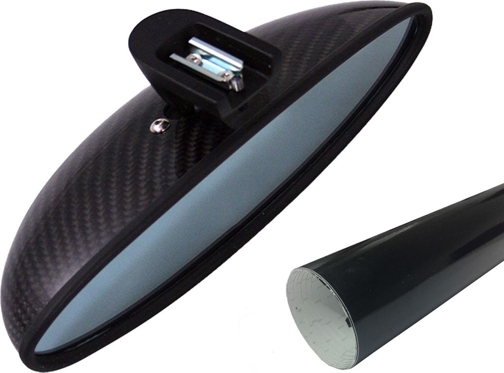 PREMIUM Spiegel Innenspiegel Design Folie Set Schwarz Glanz für viele Fahrzeuge