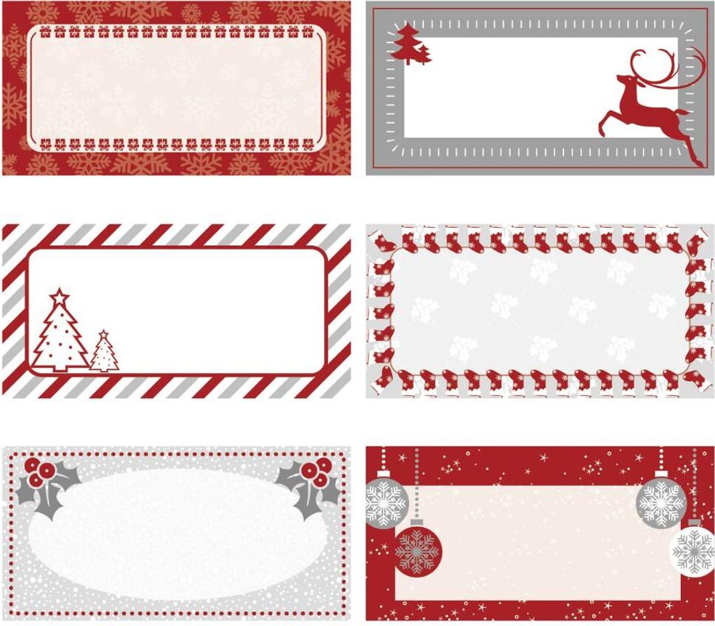 Oblique Unique 6 Etiketten Sticker Beschreibbare Weihnachts Produktbild 