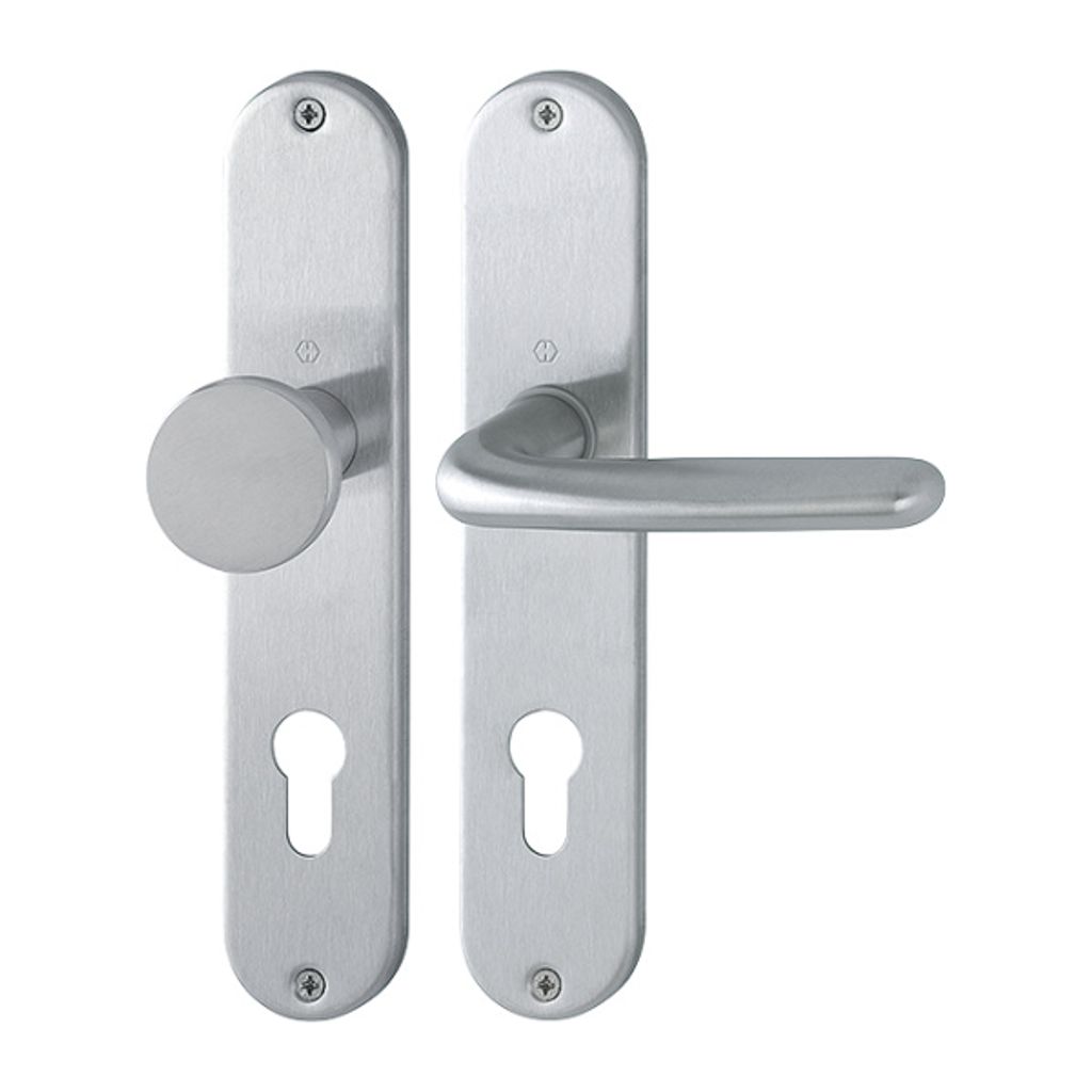 Hoppe Cardiff Langschildgarnitur F69 Edelstahl matt E48/302/1850Z, Bad / WC