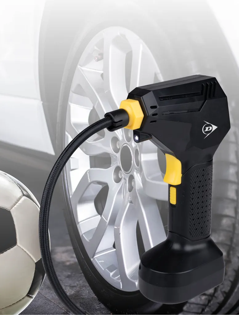Mini compresseur 150 PSI Dunlop numérique 12V avec kit de gonflage - 3