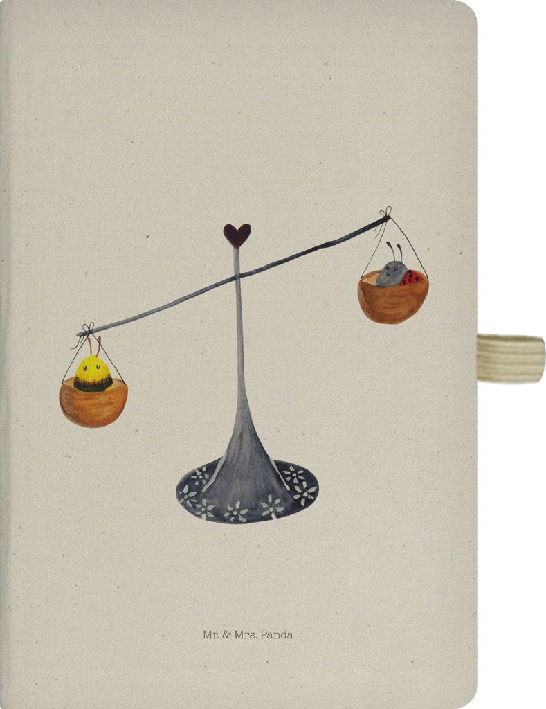 Mr. & Mrs. Panda Kladde Sternzeichen Waage - Transparent - Geschenk, Hummel, Tagebuch, notizbuch, Journal, Marienkäfer, Reisetagebuch, Gleichgewic...