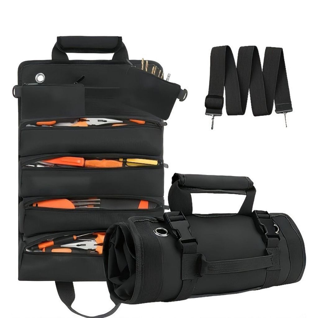 Multifunktionale Werkzeugtasche – Rollen, Multi-Taschen, Tragbar, Schwarz