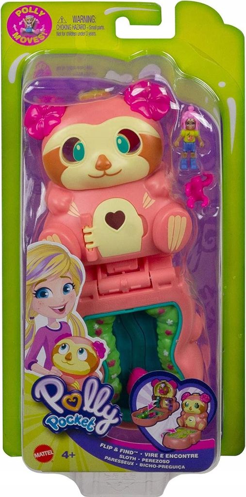 Polly Pocket Faultierpuppe zum Öffnen und Drehen