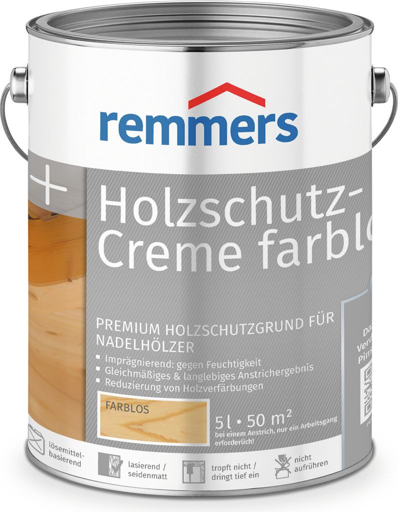 Remmers Holzschutz-Creme farblos farblos 5 l, Holz Produktbild 