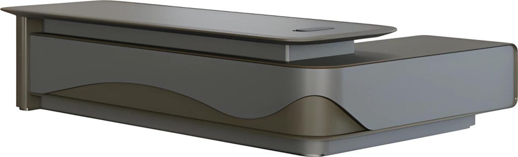 Schreibtisch Chefzimmer Modern Grau Schwarz Design Stauraum Wellenoptik Luxus