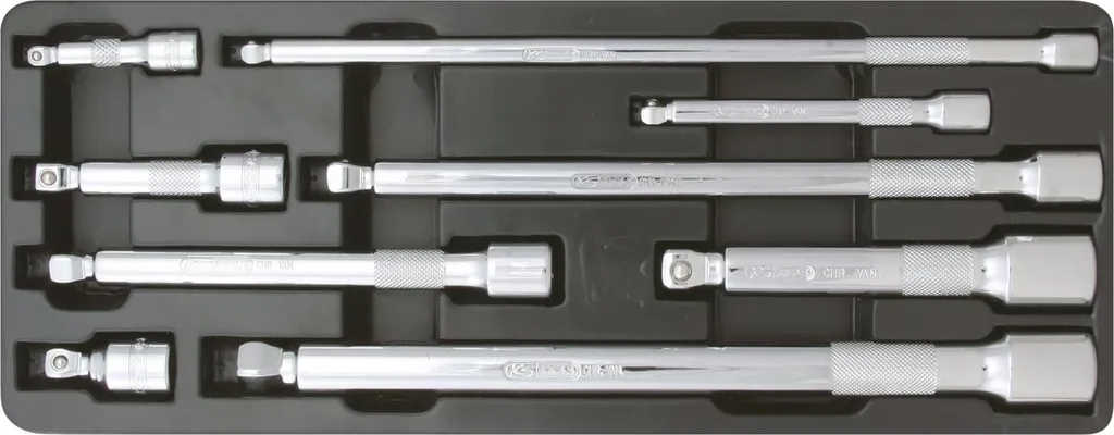 KS TOOLS 918.0009 Set Prolunghe Inclinabili 9pz - Chrome Plus Professionale