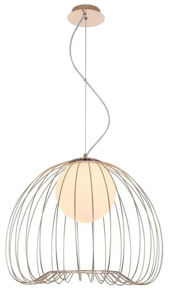 Lustre design en métal doré et blanc Ø 50cm pour salon chic et moderne