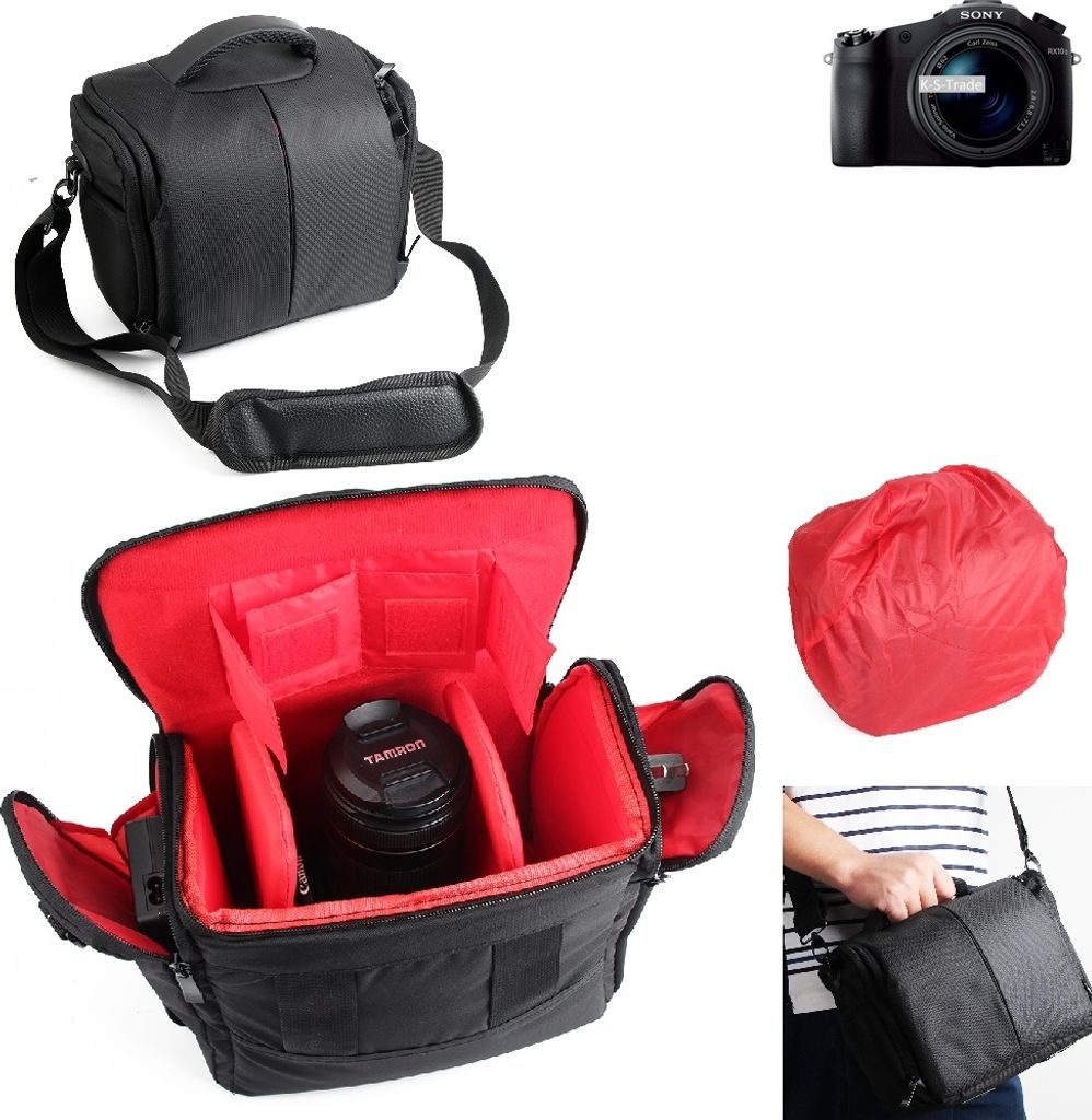 K-S-Trade Kompatibel mit Sony Cyber-shot DSC-RX10 II Kameratasche Fototasche Schultertasche Zubehör Tasche einteilbare Trennwänden für