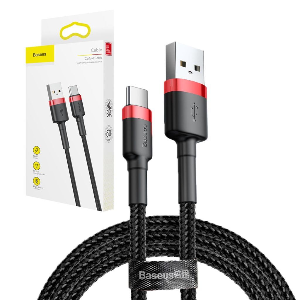 Baseus CATKLF-A91, 0,5 m, USB A, USB C, Czarny Zdjęcie produktu 