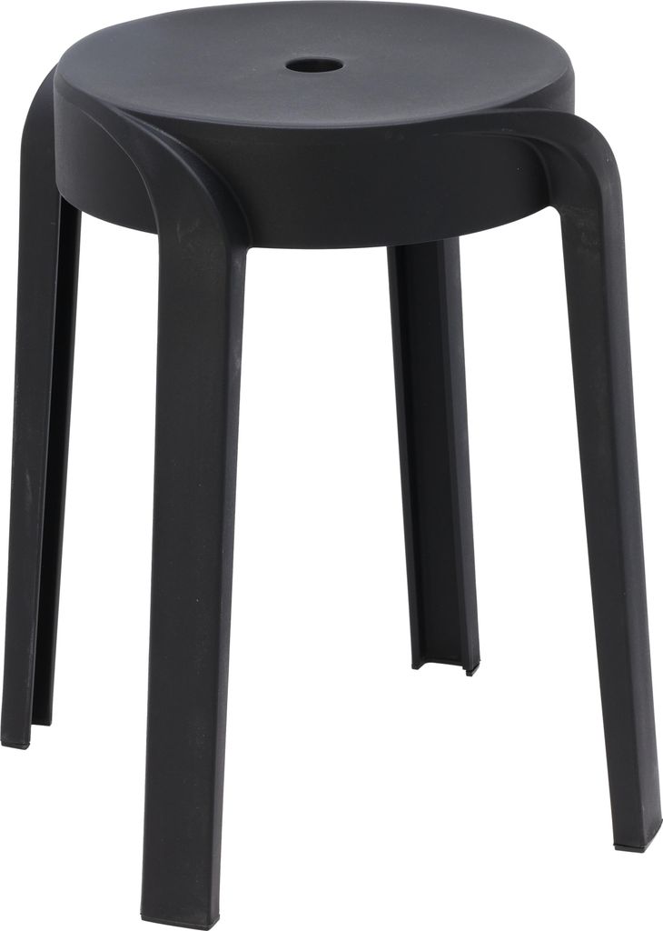 Sgabello in plastica, Ø 34 x 45 cm, nero Immagine del prodotto 