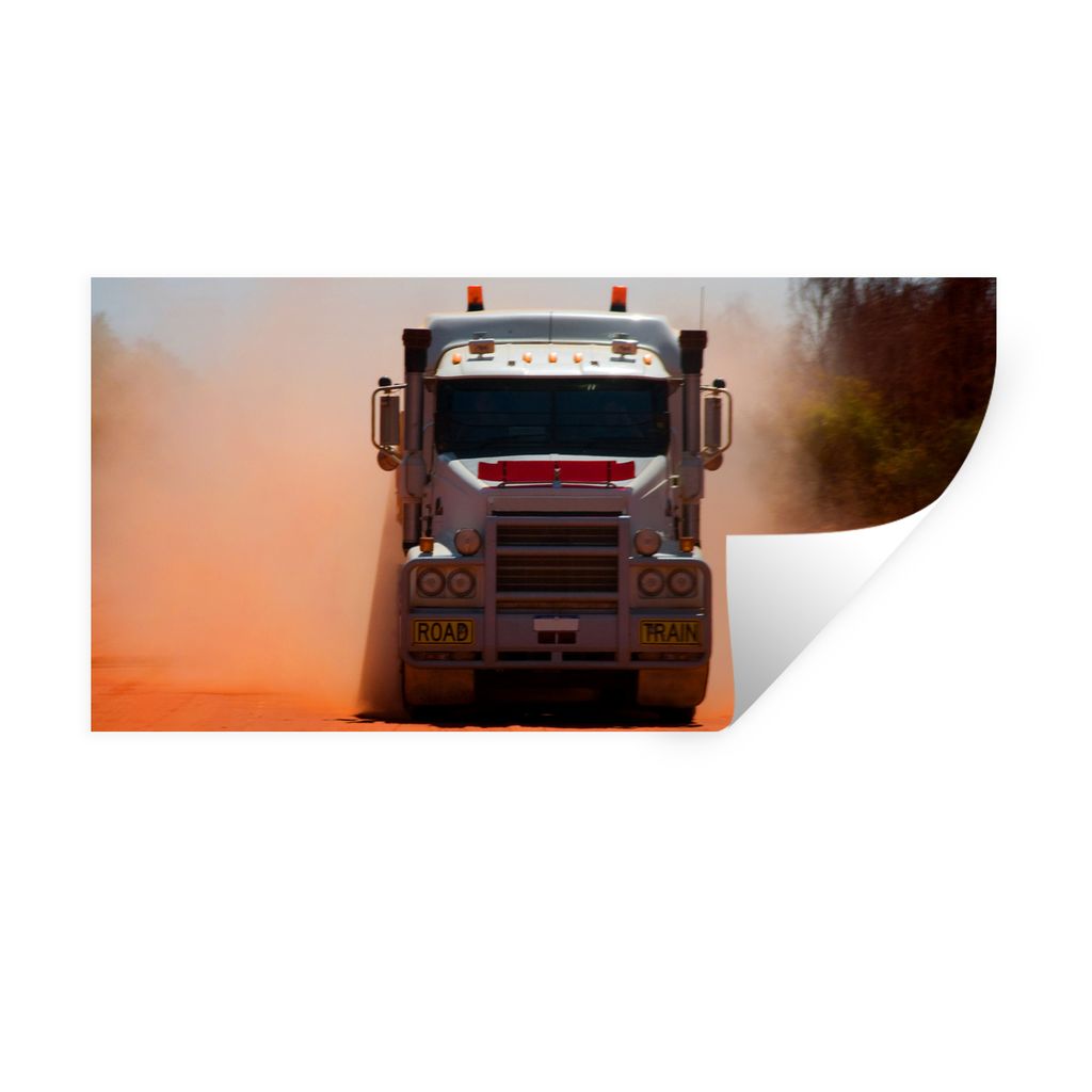 MuchoWow Wandtattoo Wandsticker Wandaufkleber Robuster Lkw fährt im Sand 40x20 cm Selbstklebend und Repositionierbar - Aufkleber