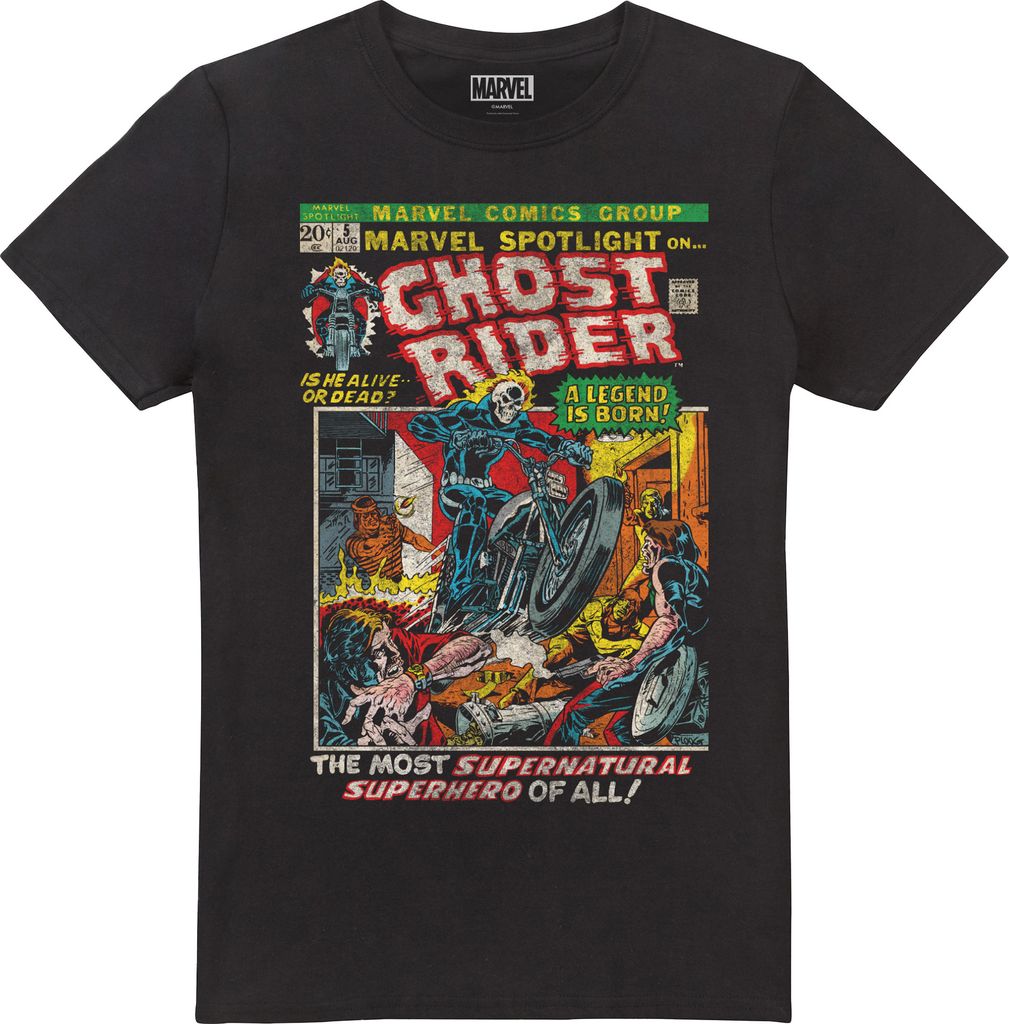 Marvel - "Ghost Rider Is Born" T-Shirt für Herren TV2247 (L) (Schwarz)